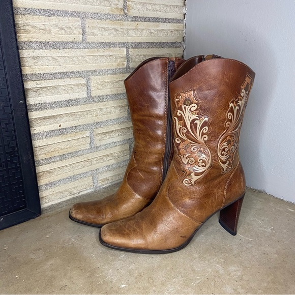Vintage Matisse Brown Embroidered Western Boots Size 7 - Picture 9 of 13
